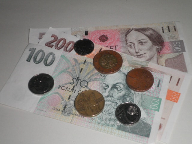 Czk coins and banknotes